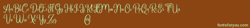 Marlyana free for personal use-Schriftart – Grüne Schriften auf braunem Hintergrund
