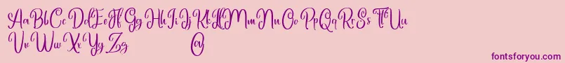 Marlyana free for personal use-Schriftart – Violette Schriften auf rosa Hintergrund