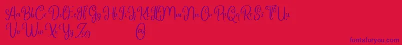 フォントMarlyana free for personal use – 赤い背景に紫のフォント