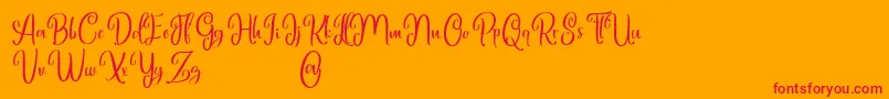 Marlyana free for personal use Font – Red Fonts on Orange Background