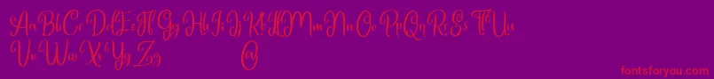 Marlyana free for personal use Font – Red Fonts on Purple Background