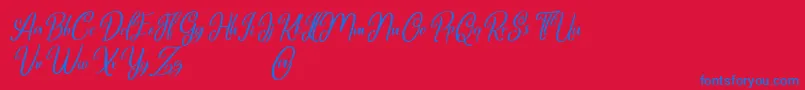fuente Marlyana italic free for personal use – Fuentes Azules Sobre Fondo Rojo
