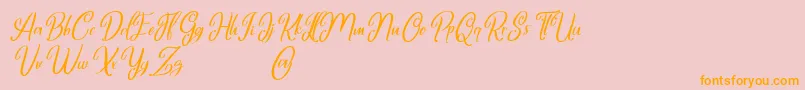 Fonte Marlyana italic free for personal use – fontes laranjas em um fundo rosa