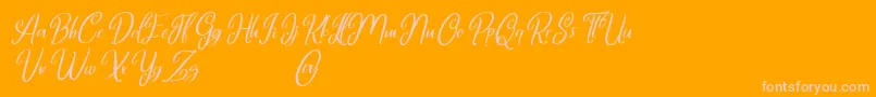 フォントMarlyana italic free for personal use – オレンジの背景にピンクのフォント