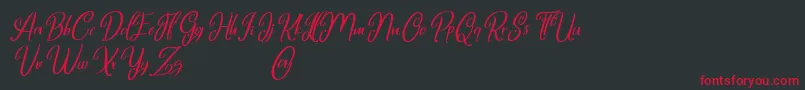 フォントMarlyana italic free for personal use – 黒い背景に赤い文字