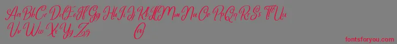 Marlyana italic free for personal use Font – Red Fonts on Gray Background