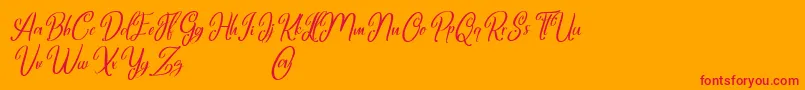 Marlyana italic free for personal use Font – Red Fonts on Orange Background