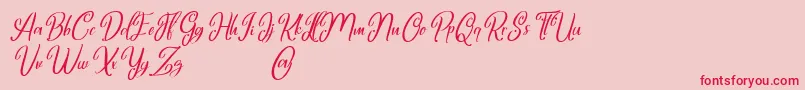 Marlyana italic free for personal use Font – Red Fonts on Pink Background