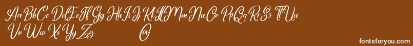 Czcionka Marlyana italic free for personal use – białe czcionki na brązowym tle