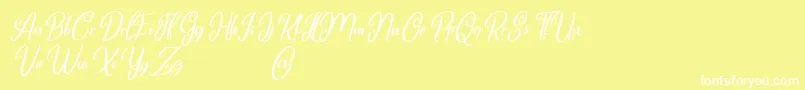 Fonte Marlyana italic free for personal use – fontes brancas em um fundo amarelo