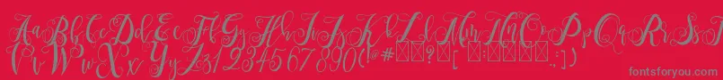 Marmia Font – Gray Fonts on Red Background