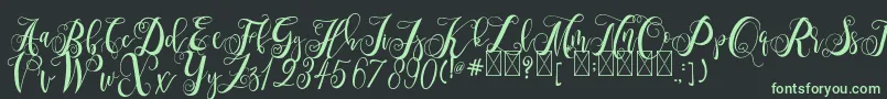 Marmia Font – Green Fonts on Black Background