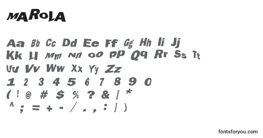 Czcionka MAROLA   (133634) – alfabet, cyfry, specjalne znaki
