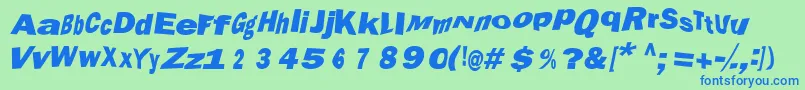 MAROLA   Font – Blue Fonts on Green Background