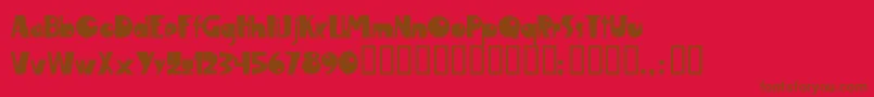 Fonte MaropawiClub – fontes marrons em um fundo vermelho