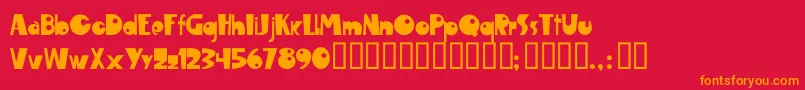 MaropawiClub Font – Orange Fonts on Red Background