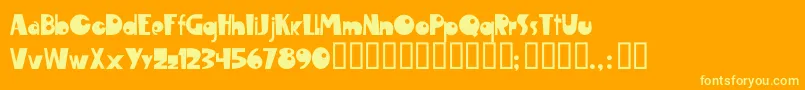 MaropawiClub Font – Yellow Fonts on Orange Background