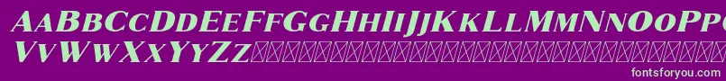 Marques Italic-fontti – vihreät fontit violetilla taustalla