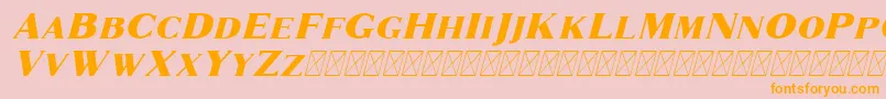 Marques Italic-Schriftart – Orangefarbene Schriften auf rosa Hintergrund