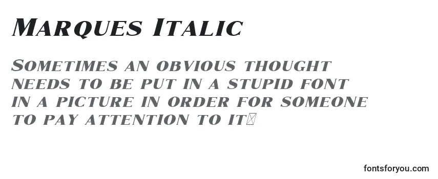 Marques Italic (133638) フォントのレビュー