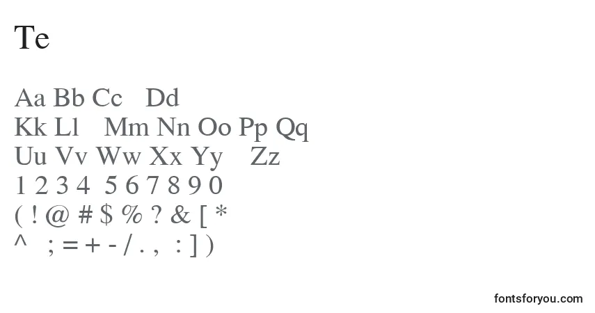 Fuente Tempus - alfabeto, números, caracteres especiales