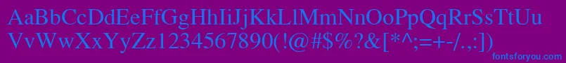 Tempus Font – Blue Fonts on Purple Background
