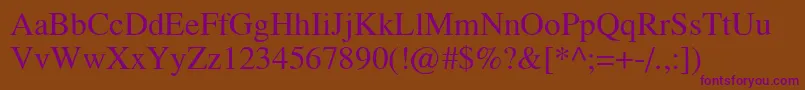 Tempus Font – Purple Fonts on Brown Background