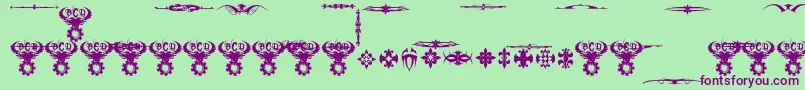 Marquis De Sade Ornaments Font – Purple Fonts on Green Background