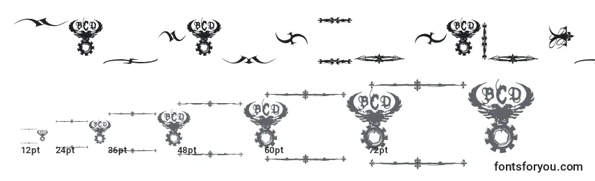 Größen der Schriftart Marquis De Sade Ornaments