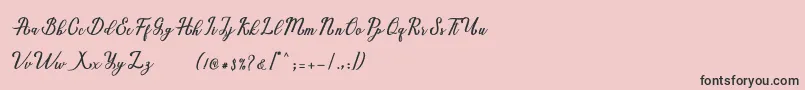 Marria Script-Schriftart – Schwarze Schriften auf rosa Hintergrund