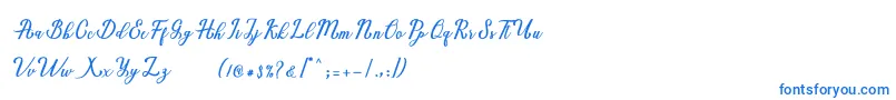 Czcionka Marria Script – niebieskie czcionki