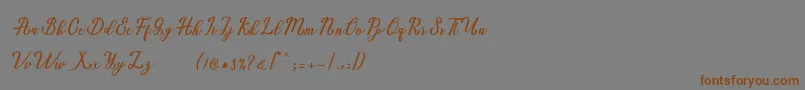 Marria Script-fontti – ruskeat fontit harmaalla taustalla
