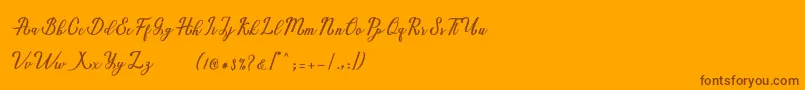 Marria Script-Schriftart – Braune Schriften auf orangefarbenem Hintergrund