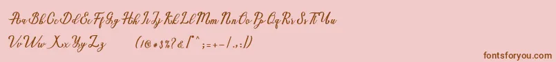 Marria Script Font – Brown Fonts on Pink Background