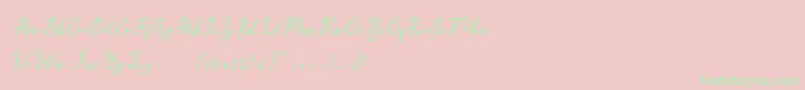 Marria Script-Schriftart – Grüne Schriften auf rosa Hintergrund