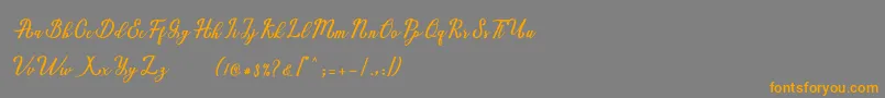 Marria Script-Schriftart – Orangefarbene Schriften auf grauem Hintergrund