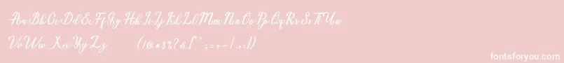 Marria Script-Schriftart – Weiße Schriften auf rosa Hintergrund