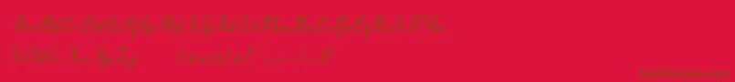 Marria Script Font – Brown Fonts on Red Background