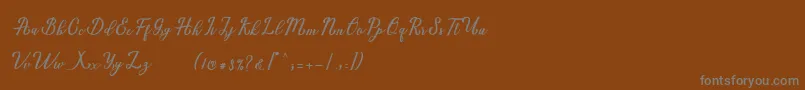 Marria Script-Schriftart – Graue Schriften auf braunem Hintergrund