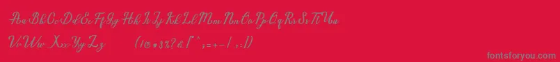 Marria Script Font – Gray Fonts on Red Background