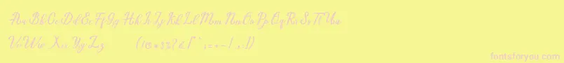 Marria Script-Schriftart – Rosa Schriften auf gelbem Hintergrund