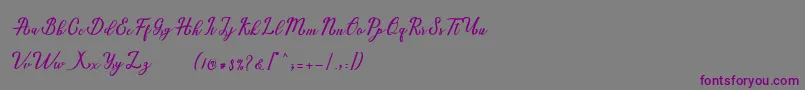Marria Script Font – Purple Fonts on Gray Background