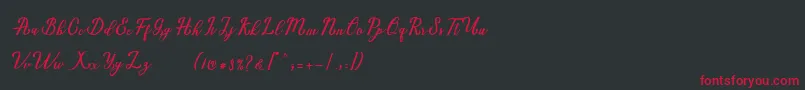 Marria Script Font – Red Fonts on Black Background