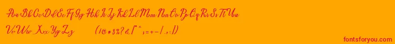 Fonte Marria Script – fontes vermelhas em um fundo laranja