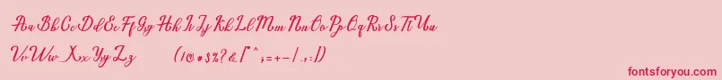 Marria Script Font – Red Fonts on Pink Background