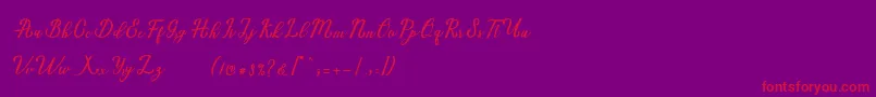 Marria Script Font – Red Fonts on Purple Background