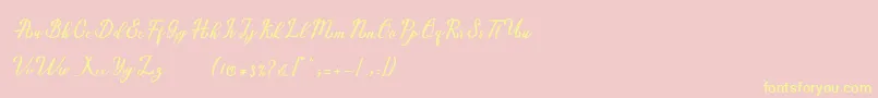 Marria Script Font – Yellow Fonts on Pink Background