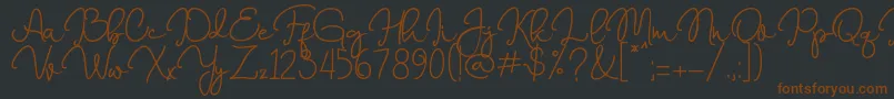 Marrisa  -fontti – ruskeat fontit mustalla taustalla
