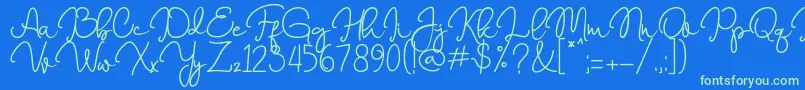 Marrisa   Font – Green Fonts on Blue Background