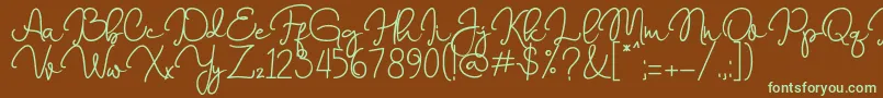 Marrisa   Font – Green Fonts on Brown Background